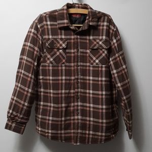 Wrangler Brown Plaid Shirt Jacket Men's Large